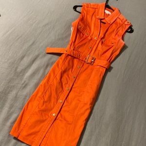 Fabulous Calvin Klein Orange Sleeveless Dress